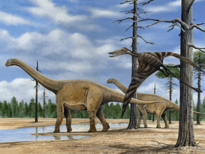 Pterodactylus und Camarasaurus / © Arturo De Miguel. Verwendet mit freundlicher Genehmigung des Autors.