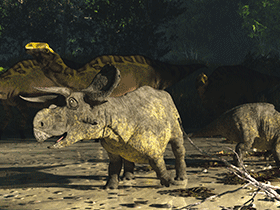 Nasutoceratops / © James Kuether. Verwendet mit freundlicher Genehmigung des Autors.